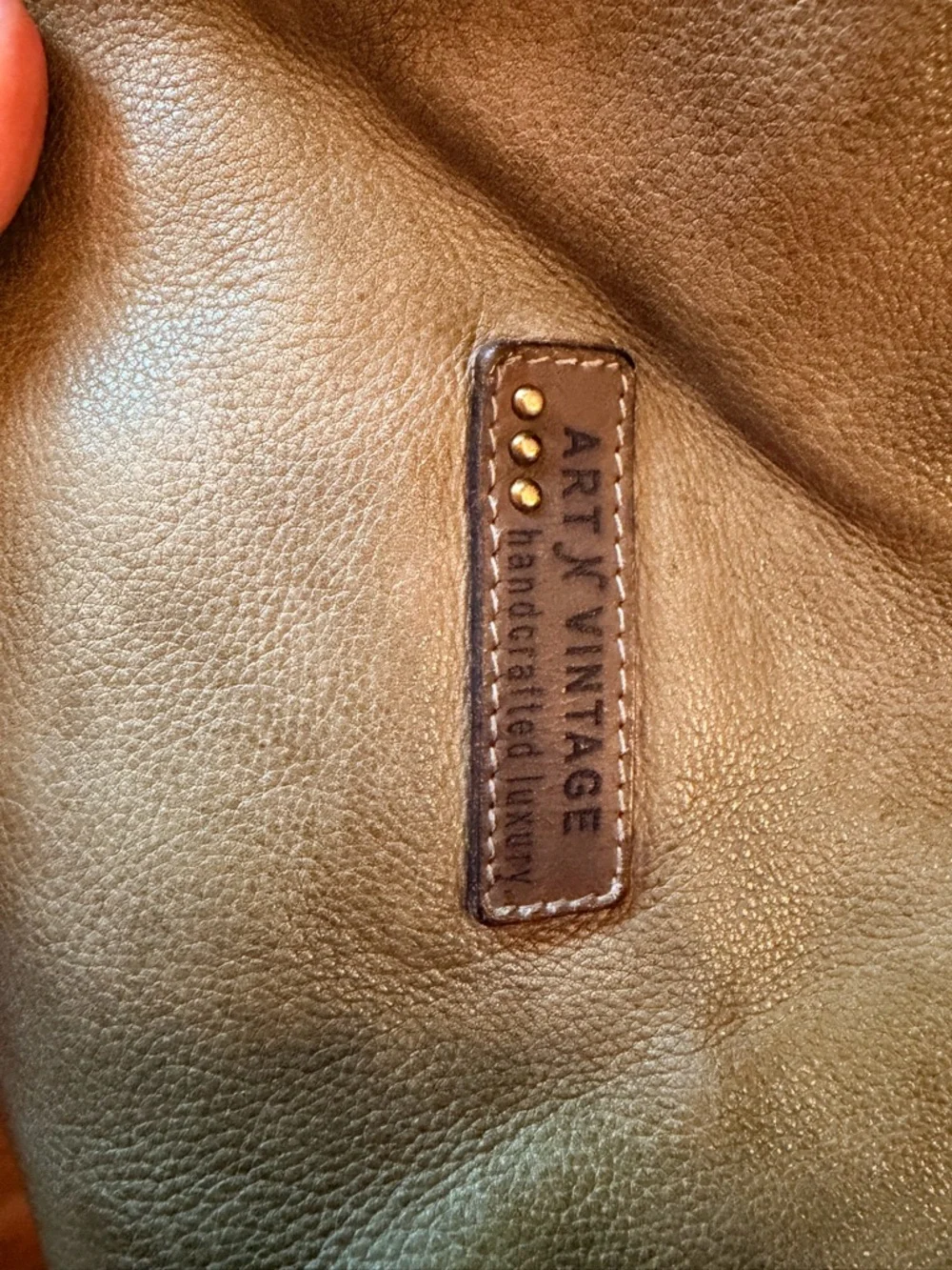 Stud-Trim Leather Hobo Shoulder Bag in Taupe - Picture 2 of 9